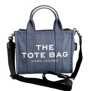 Marc Jacobs Mini The Tote Bag with Long Strap in Blue Shadow